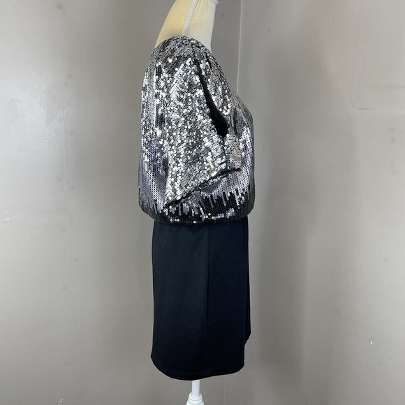 Friends Women One Should Sequin Black Dress Sz M - Picture 3 of 15